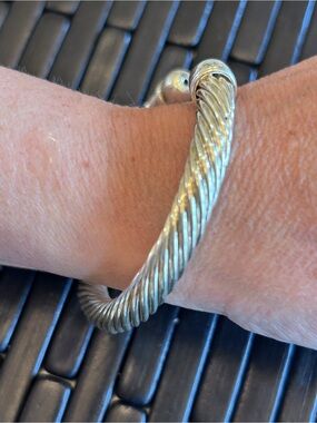 Nordstrom Elegant Silver-Tone Twisted Cable Cuff Bracelet